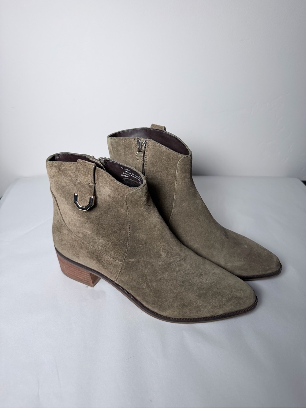 Cole Haan Olive Suede Ankle Booties 8 1/2